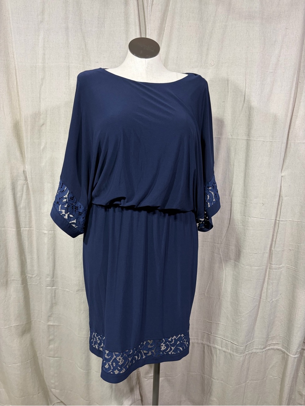 Jessica Howard Navy Lace Blouse Dress